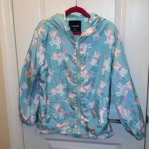 Girls Spring Rain Jacket Unicorn